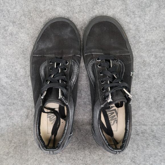 Vans Shoes Womens 7 Sneakers Old Skool Casual Skate Canvas Black Trainer Lace Up - Picture 8 of 12